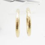 10k Yellow Gold earrings Mini diamond cut hoop AGBE45 2