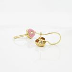 14K Yellow gold Heart cz hoop earrings for Children/Kids web58 4