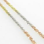 Ladies .925 Italian Sterling Silver Tri Color Fancy Link Chain Length - 18 inches Width - 2mm 4