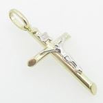 Mens 10K Solid Yellow Gold white jesus cross Length - 1.26 inches Width - 16mm 2