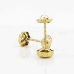 14K Yellow gold Flower cz stud earrings for Children/Kids web192 4