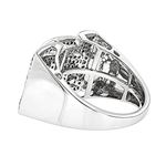 White Blue 0.9 Ctw Pave Set Diamond 10K Ring (Wh-2