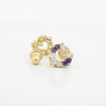 14K Yellow gold Heart fancy cz stud earrings for Children/Kids web442 2