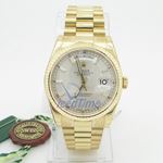 Rolex Day Date White Index Dial President Bracelet 18k Yellow Gold Mens Watch 2