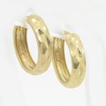 womens bp17 fancy earrings 14K yellow gold italian ball stud huggie hoop 2