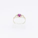 10k Yellow Gold Syntetic red gemstone ring ajjr44 Size: 3 2