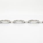 Womens Sterling silver White rectangle link flower bracelet 4