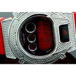 Ice Plus Mens Diamond Shock Style Watch White Case Red Band 2