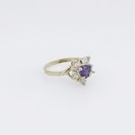 10k Yellow Gold Syntetic purple gemstone ring ajr17 Size: 8.5 4