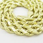 "Mens 10k Yellow Gold Hollow Rope Chain ELNC20 24"" long and 5mm wide 2"