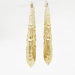 10k Yellow Gold earrings Shell bamboo hoop AGBE40 2