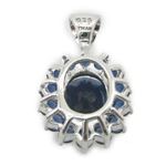 Ladies .925 Italian Sterling Silver fancy pendant with dark blue stone Length - 20mm Width - 13mm 4