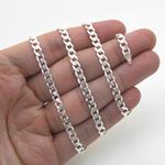 Silver Curb link chain Necklace BDC95 4