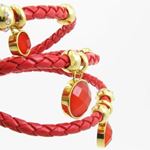 Womens red band red stone braided bracelet CBBR4 7.5 inches long and 79mm wide 4