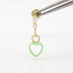 14K Yellow gold Open heart cz chandelier earrings for Children/Kids web407 2