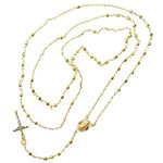 10K YELLOW Gold HOLLOW ROSARY Chain - 28 Inches Long 3MM Wide 2