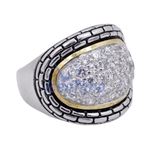 "Ladies .925 Italian Sterling Silver white cz synthetic gemstone ring SAR57 6