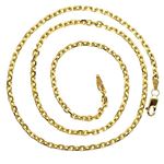 14K YELLOW Gold SOLID CABLE-DIA CUT Chain - 22 Inches Long 3.5MM Wide 2