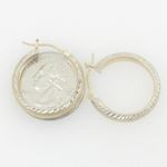 Ladies 10K gold and .925 Italian Sterling Silver earrings fancy stud huggie ball fashion dangle swag