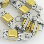 Mens Stainless steel bracelet beaded fancy franco cuban charm jewelry fashion yellow box style brace