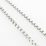 Ladies .925 Italian Sterling Silver Box Link Chain Length - 18 inches Width - 1.5mm 4