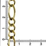 14K YELLOW Gold SOLID FIGARO Chain - 26 Inches Long 6.6MM Wide 4