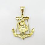 Mens 10k Yellow gold Red gemstone mary anchor charm EGP65 4