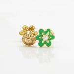 14K Yellow gold Flower cz stud earrings for Children/Kids web20 2