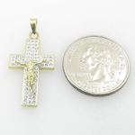 Unisex 10K Solid Yellow Gold small multirow jesus cross Length - 1.36 inches Width - 15.5mm 4