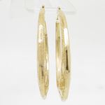 10k Yellow Gold earrings round triangle hoop AGBE23 2