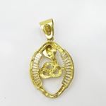 Mens 10k Yellow gold Yellow gold cobra white and red gemstone charm EGP37 4