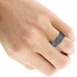 Designer Ring 10K Rhodium Plated Gold Black 1.6-4