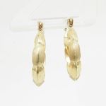 10k Yellow Gold earrings Fancy puff bamboo gold earrings AGBE75 2