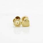 14K Yellow gold Plain heart stud earrings for Children/Kids web166 2