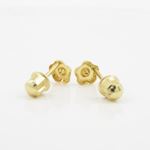 14K Yellow gold Flower cz stud earrings for Children/Kids web486 4