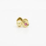 14K Yellow gold Heart cz stud earrings for Children/Kids web481 2