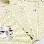 Mens 10k Yellow gold 4 Ace cards gold pendant GCHA30 2