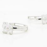 14K White gold Fower cz hoop earrings for Children/Kids web314 2