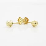 14K Yellow gold Flower cz stud earrings for Children/Kids web485 4