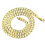 "10K Yellow Gold 8mm wide 26"" long Curb Cuban Italy Chain Necklace with Lobster Clasp GC63 2"