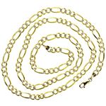 14K Diamond Cut Gold SOLID FIGARO Chain - 26 Inches Long 5.5MM Wide 2