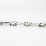 Womens Sterling silver Fancy oval link bracelet 4