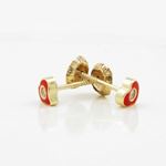 14K Yellow gold Heart cz stud earrings for Children/Kids web151 4