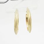 10k Yellow Gold earrings Fancy puff bamboo gold earrings AGBE55 2