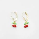 14K Yellow gold Cherry chandelier earrings for Children/Kids web527 4