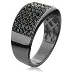 Designer Ring 10K Rhodium Plated Gold Black 1.6-2