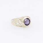 10k Yellow Gold Syntetic purple gemstone ring ajjr54 Size: 2.25 4
