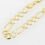 Mens 10k Yellow Gold figaro cuban mariner link bracelet 8 inches long and 5mm wide 2