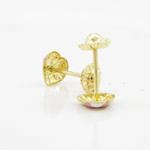 14K Yellow gold Dual color heart stud earrings for Children/Kids web218 4
