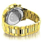New Mens Luxurman Liberty Black Dial Yellow Gold Plated Real Diamond Watch 0.2ct 2